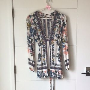 Free people, 12, long sleeve top , floral